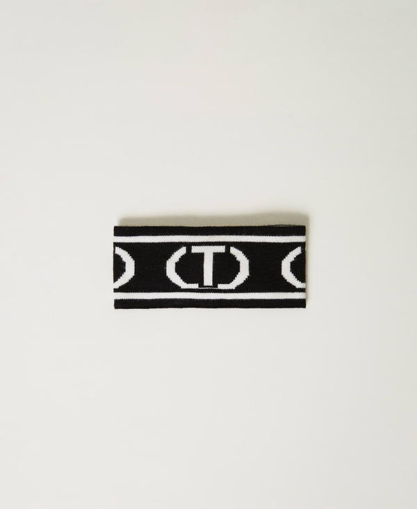 Knitted headband with Oval T logo