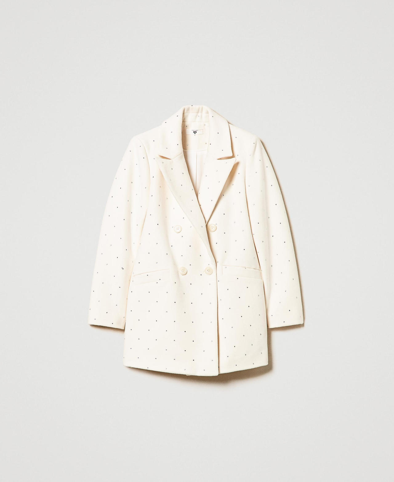 Scee by twin set Cappotto corto in panno con strass