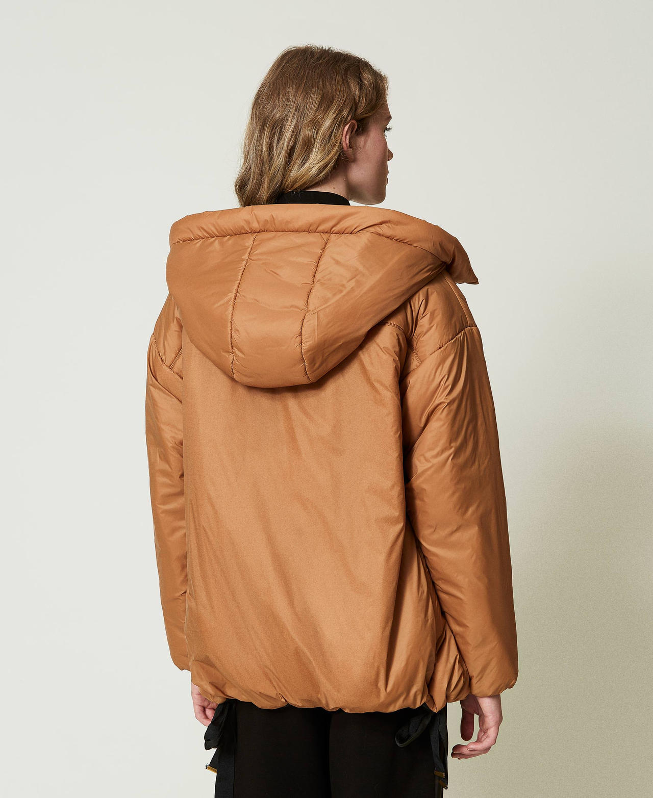 Reversible padded jacket Two-tone Caramel Camel / Black Woman 242LI2BAA_11820_03