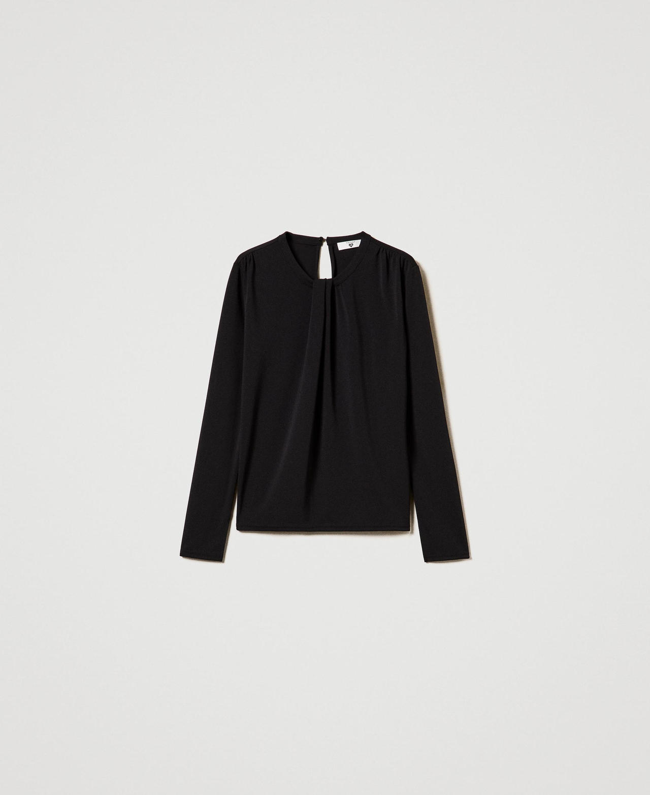 Scee by twin set Blusa in jersey crêpe con drappeggio
