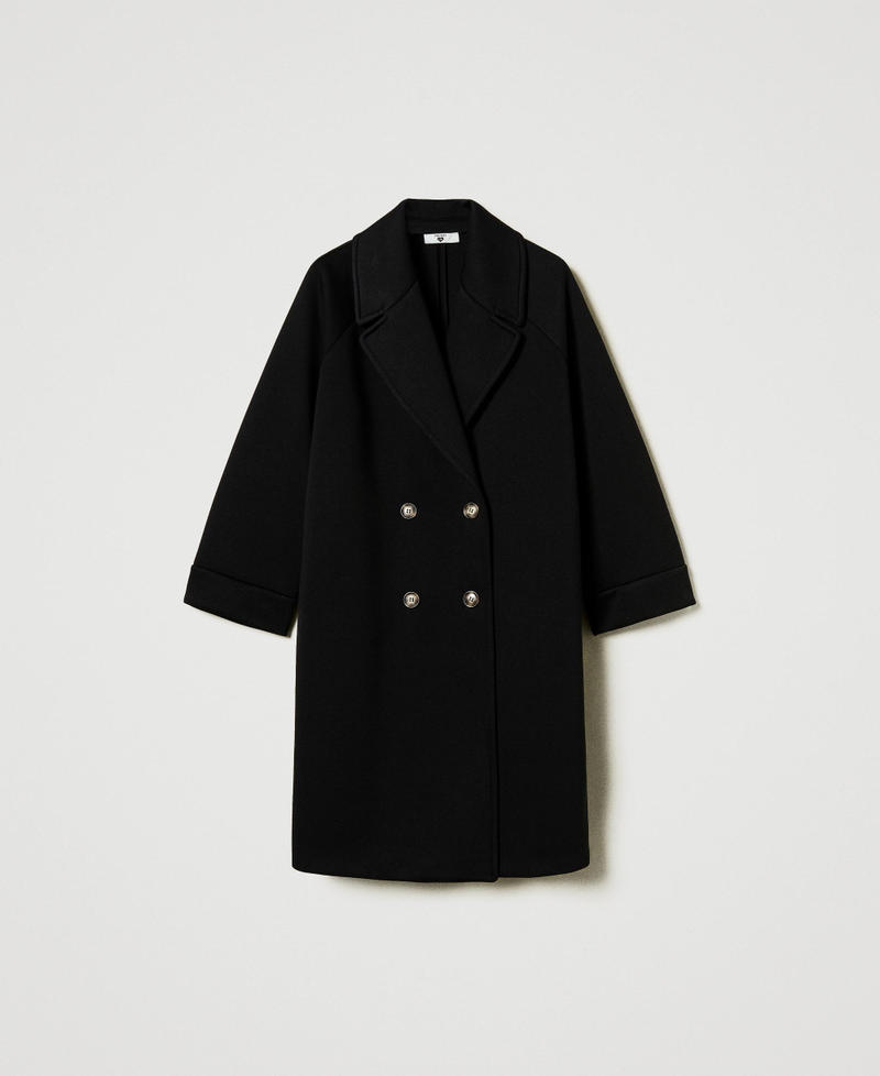 Scuba fabric double breasted coat