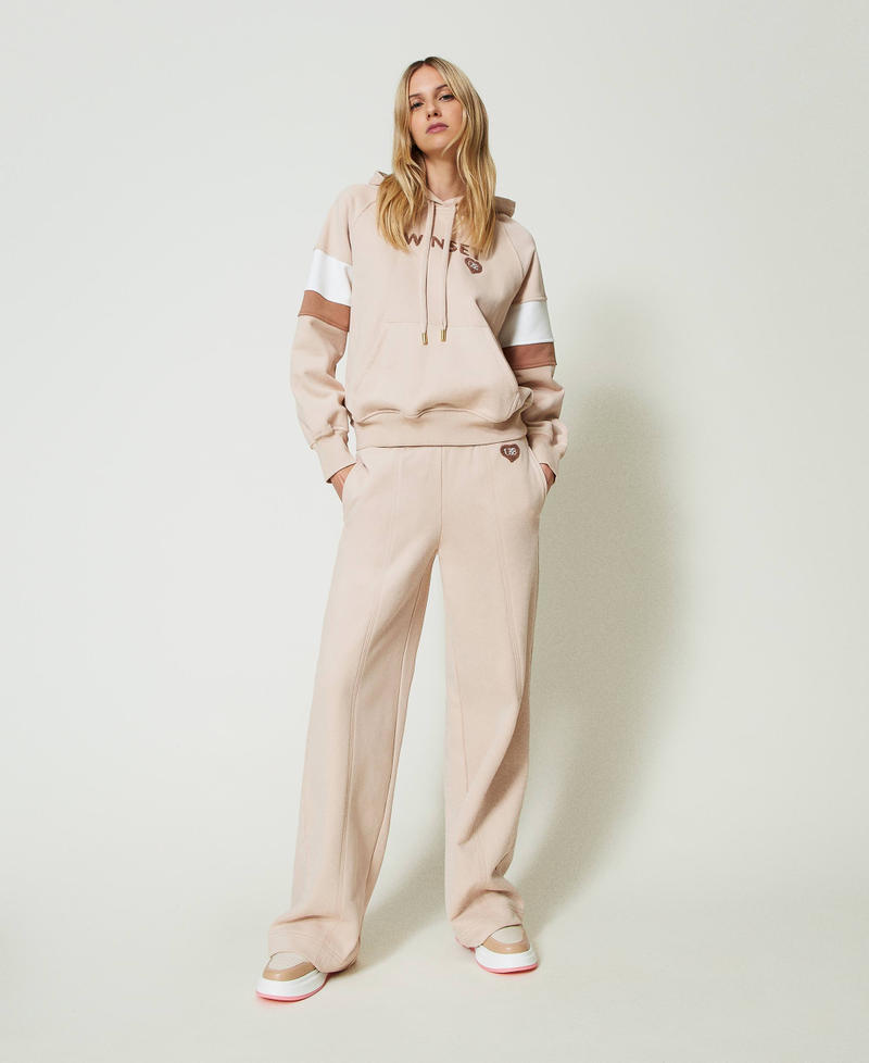 Hoodie and palazzo trousers Multicolour Caramel Camel / Les Beiges / Mother-of-pearl Woman 242LI2CLL_11806_01