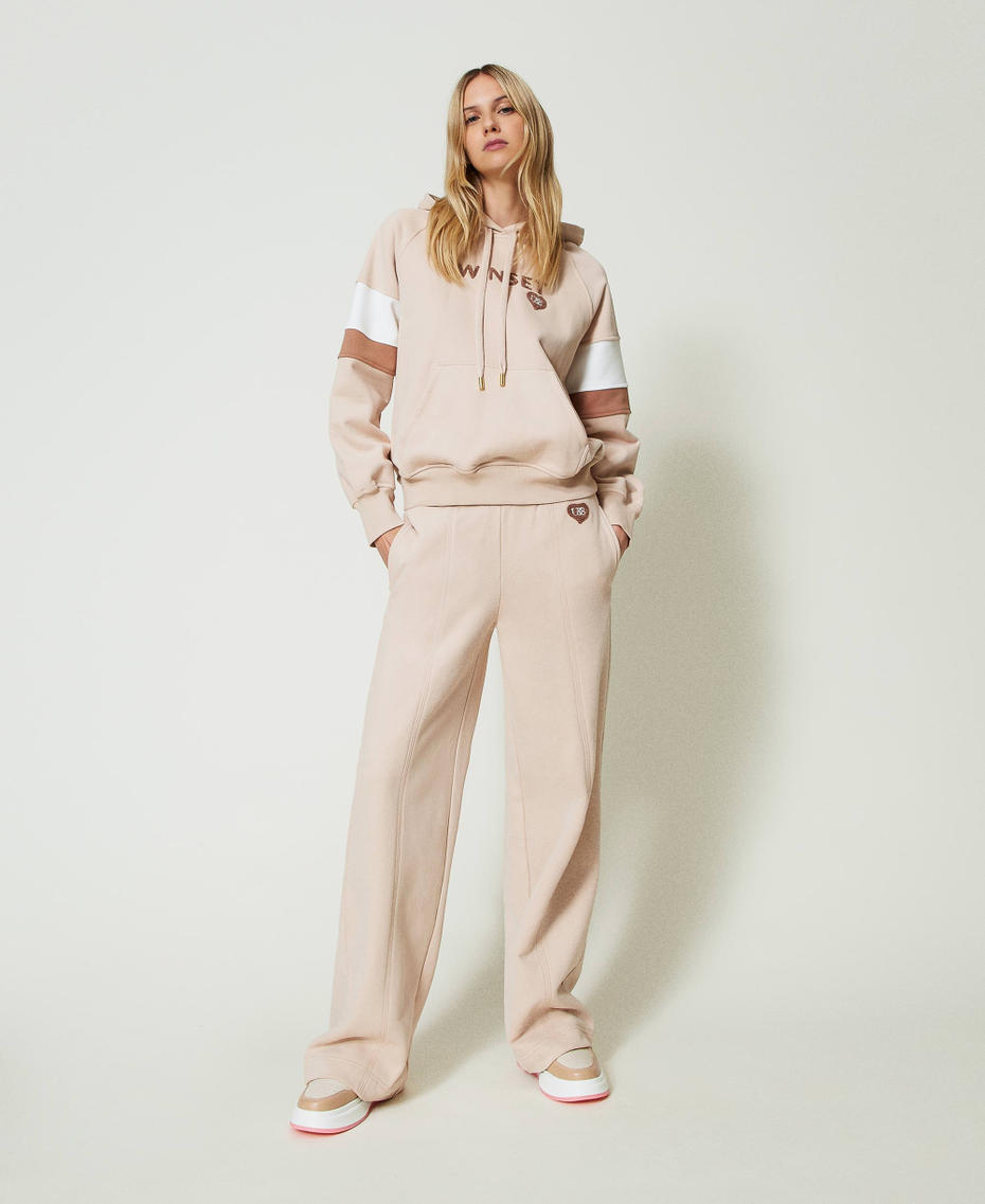 Hoodie and palazzo trousers Multicolour Caramel Camel / Les Beiges / Mother-of-pearl Woman 242LI2CLL_11806_01