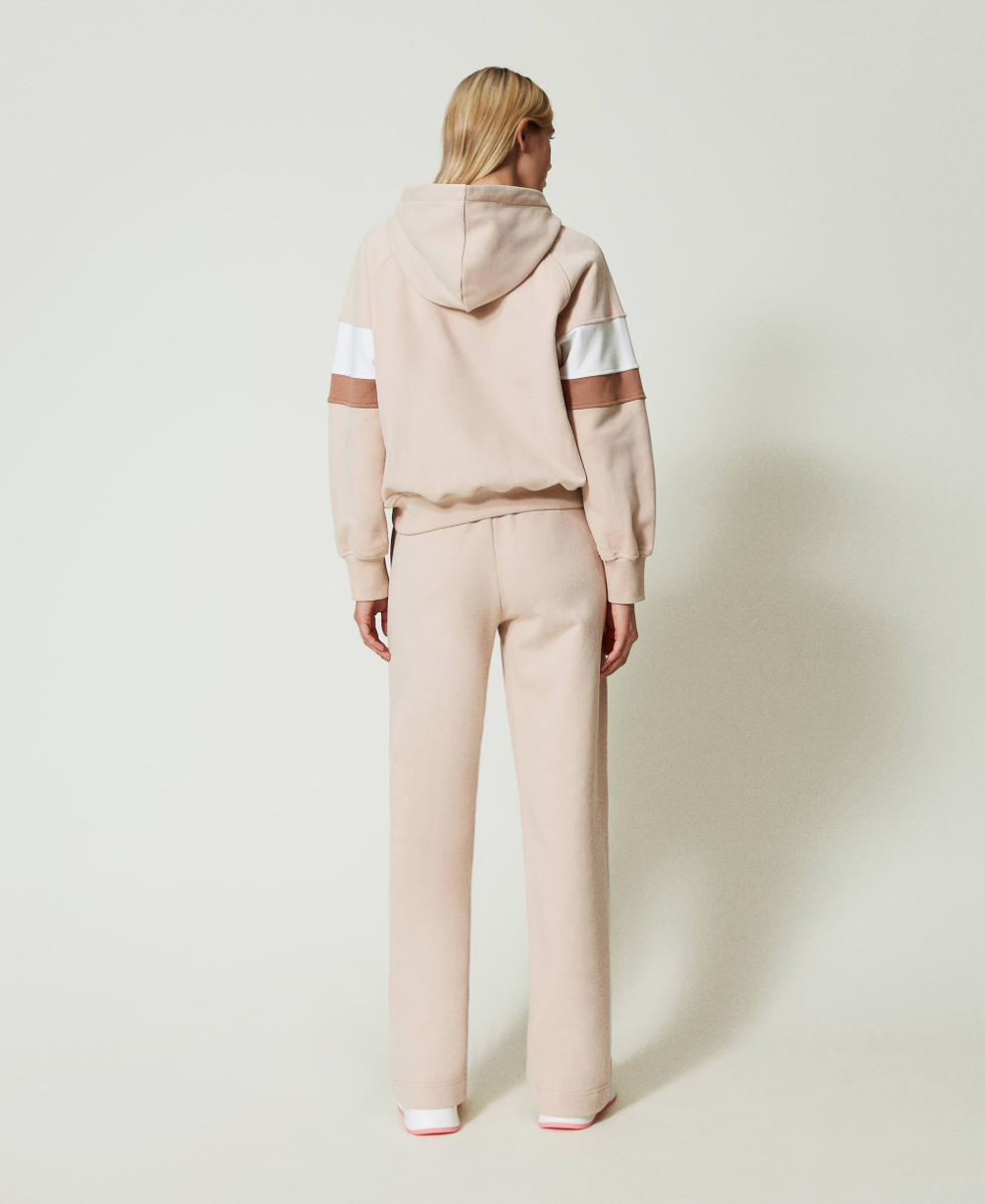 Hoodie and palazzo trousers Woman, Brown | TWINSET Milano