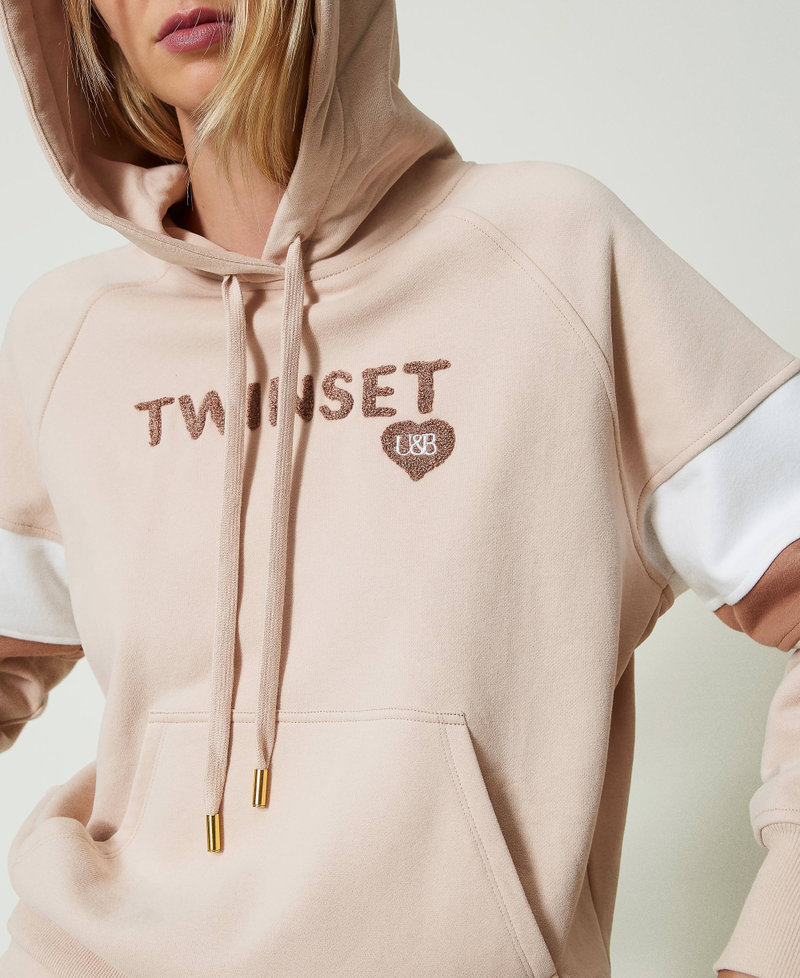 Felpa con cappuccio e pantaloni a palazzo Multicolor Caramel Camel / Les Beiges / Madreperla Donna 242LI2CLL_11806_04