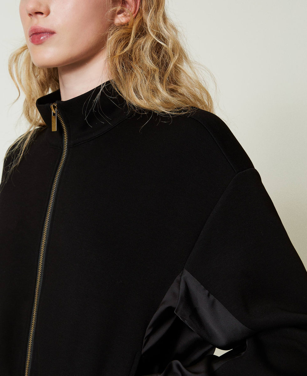 Felpa con zip e pantaloni a palazzo Nero Donna 242LI2EBB_00006_04