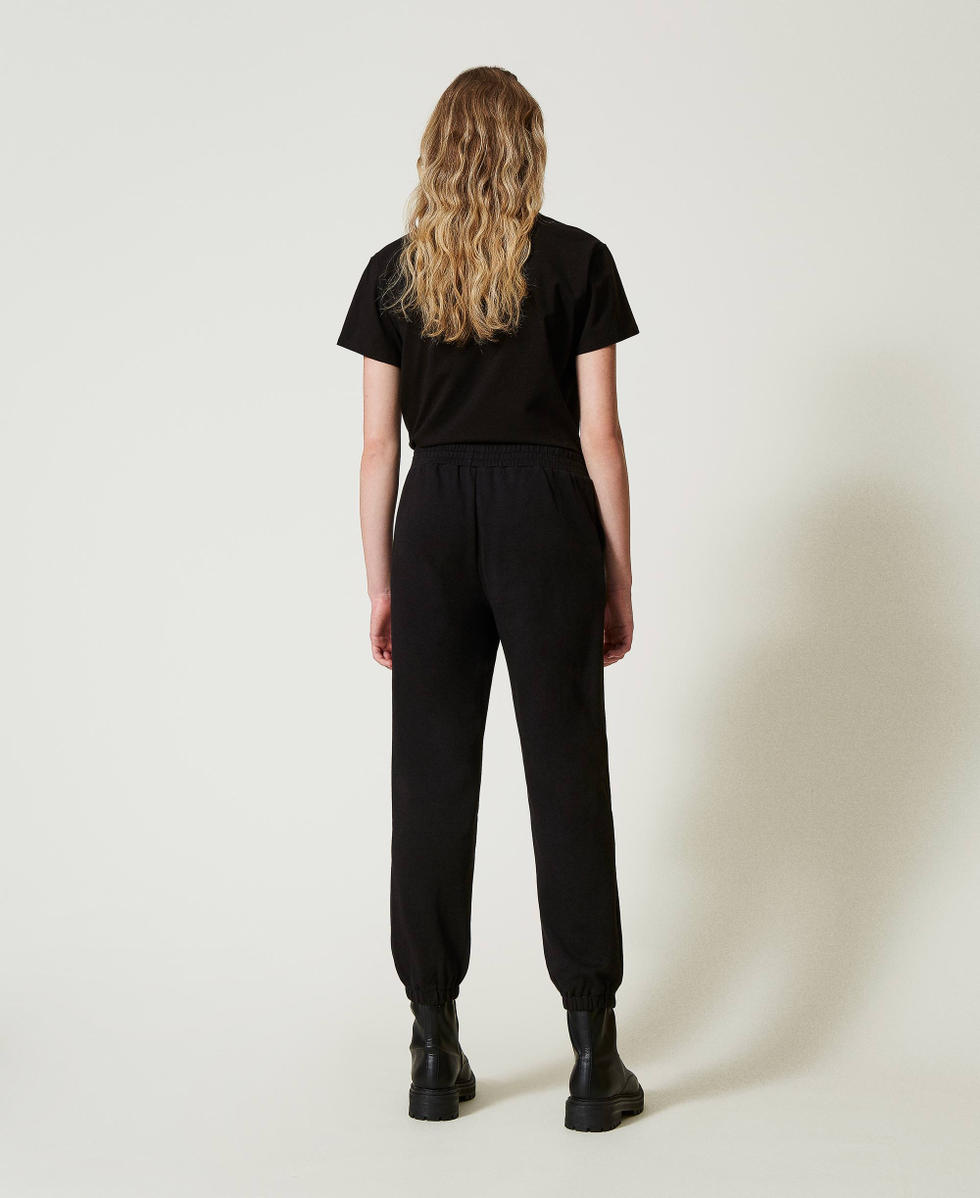 Satin black joggers best sale