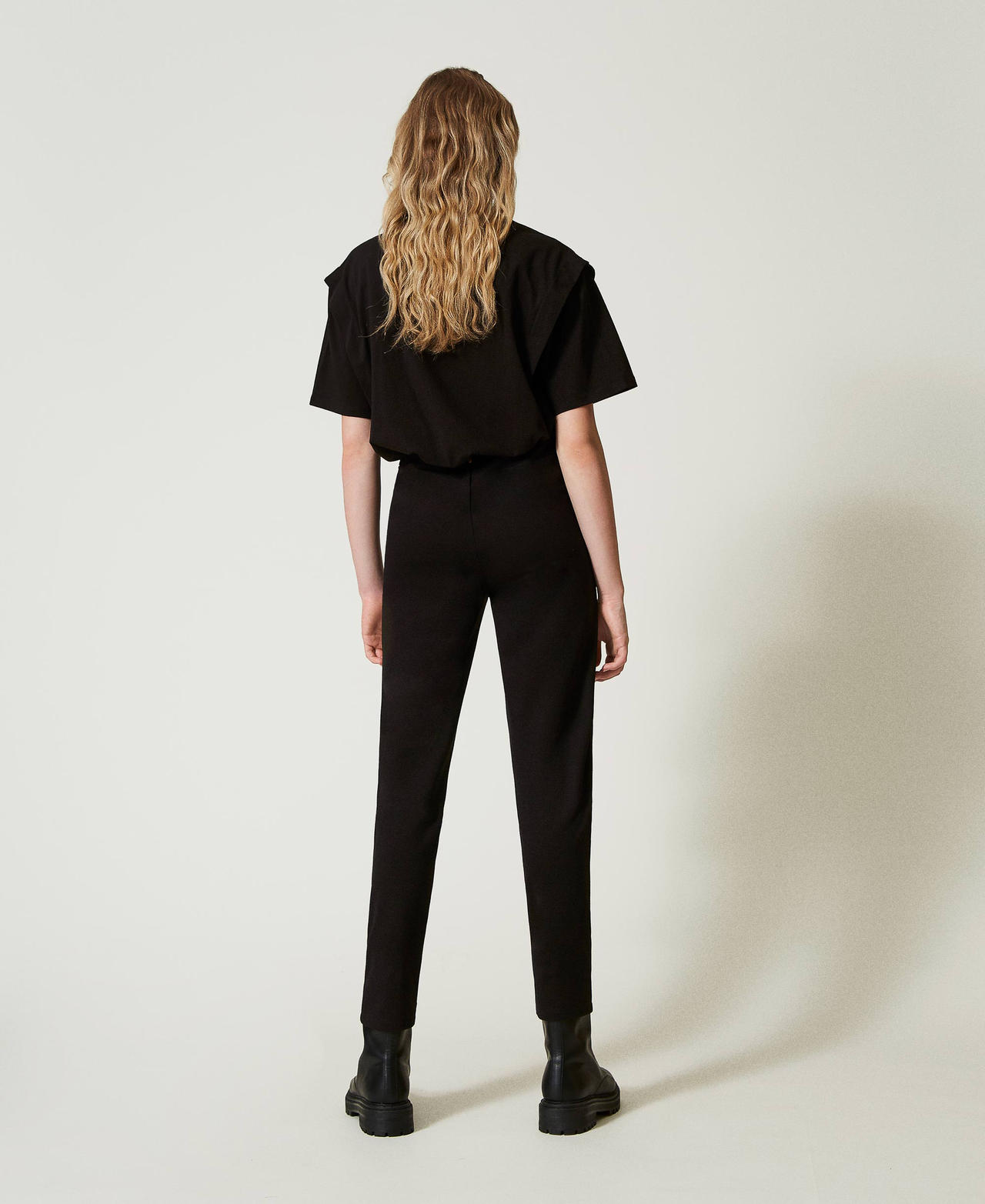 Pantaloni a sigaretta con elastico Donna Nero TWINSET Milano