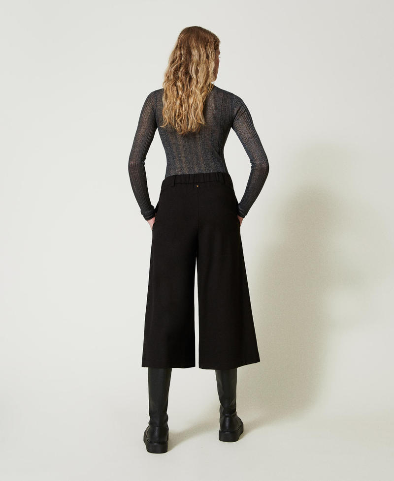 High waist cropped trousers Black Woman 242LI2MEE_00006_03