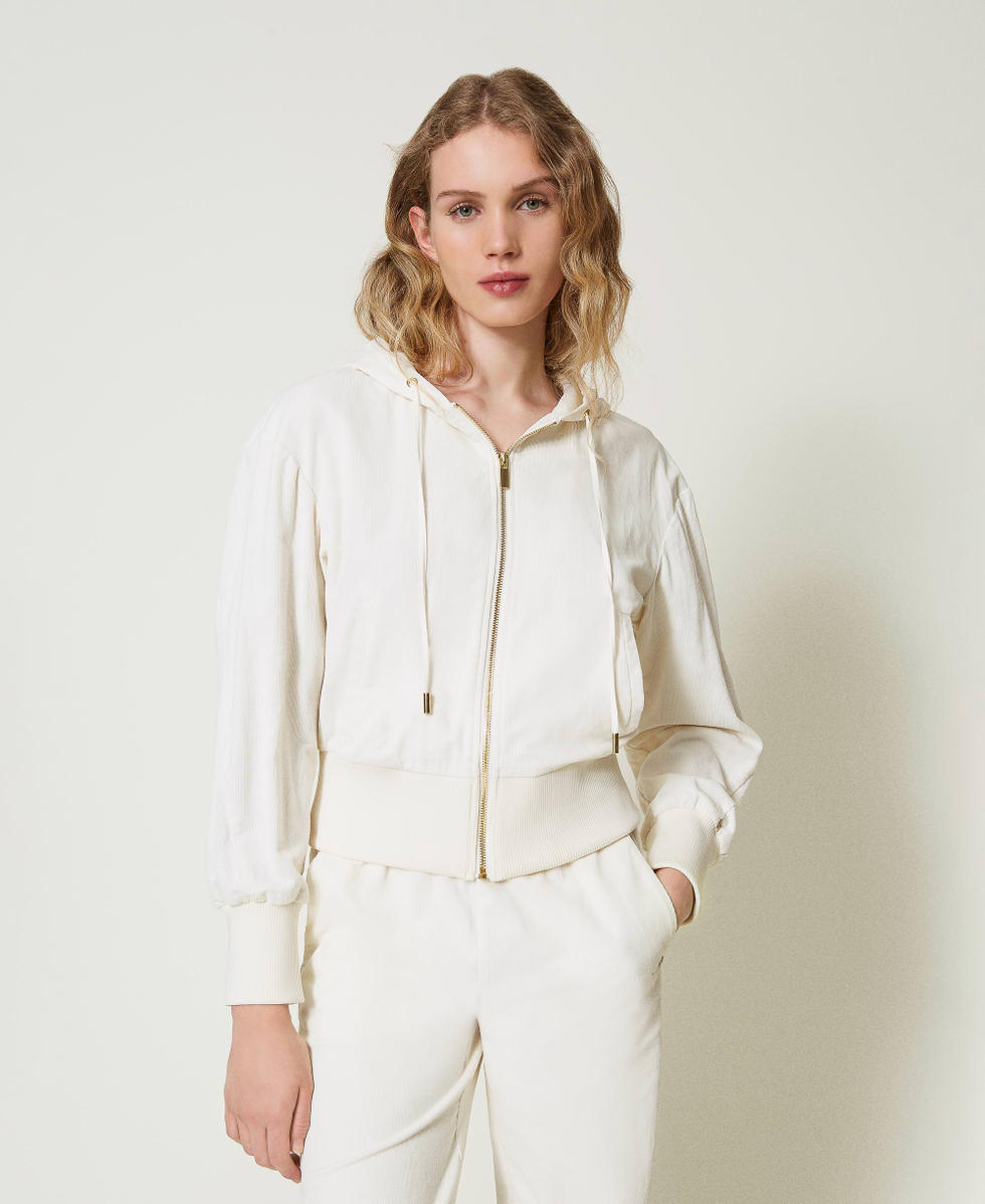 White velvet hoodie best sale