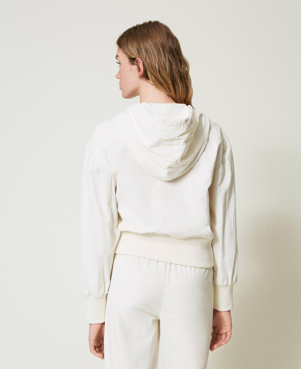 Velvet hoodie Woman White TWINSET Milano