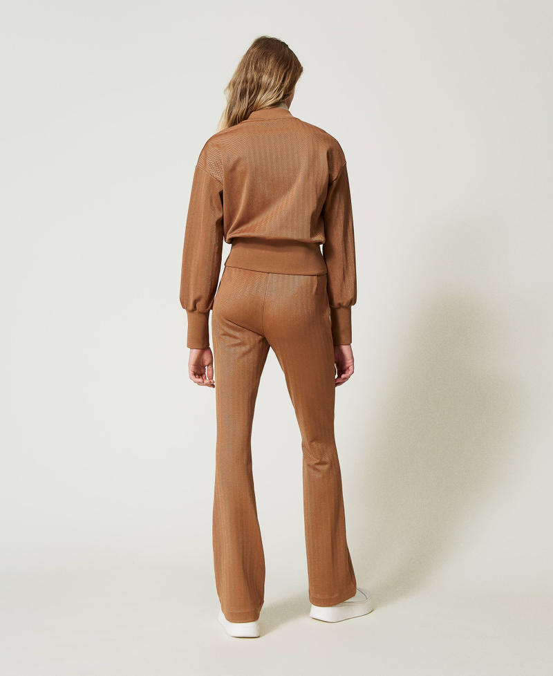 Jacquard scuba fabric trousers Caramel Camel Woman 242LI2RBB_11718_03