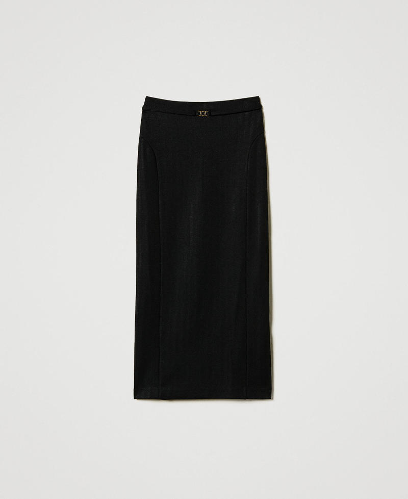 Jacquard scuba fabric skirt Black Woman 242LI2REE_00006_S0
