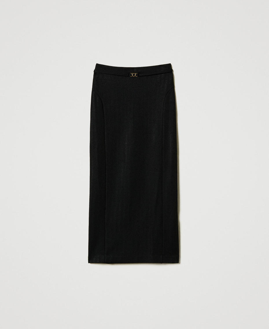 Jacquard scuba fabric skirt Black Woman 242LI2REE_00006_S0