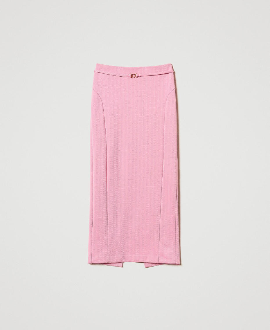 Jacquard scuba fabric skirt "Prism Pink" Woman 242LI2REE_06649_S0