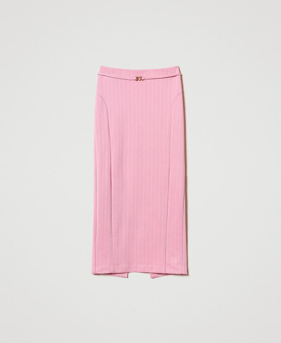 Jacquard scuba fabric skirt "Prism Pink" Woman 242LI2REE_06649_S0