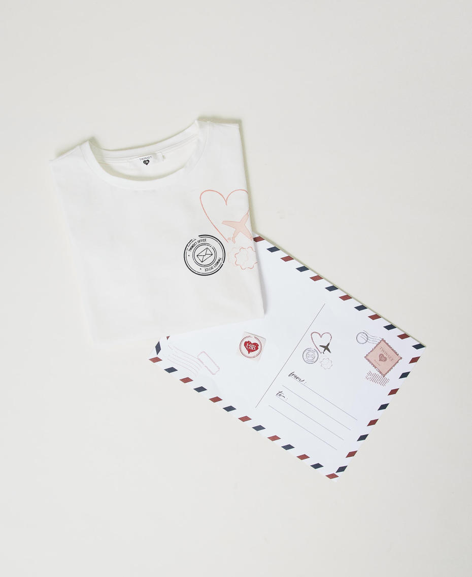 Regular fit T-shirt with glitter print Mother Of Pearl Woman 242LI2WEE_00059_06