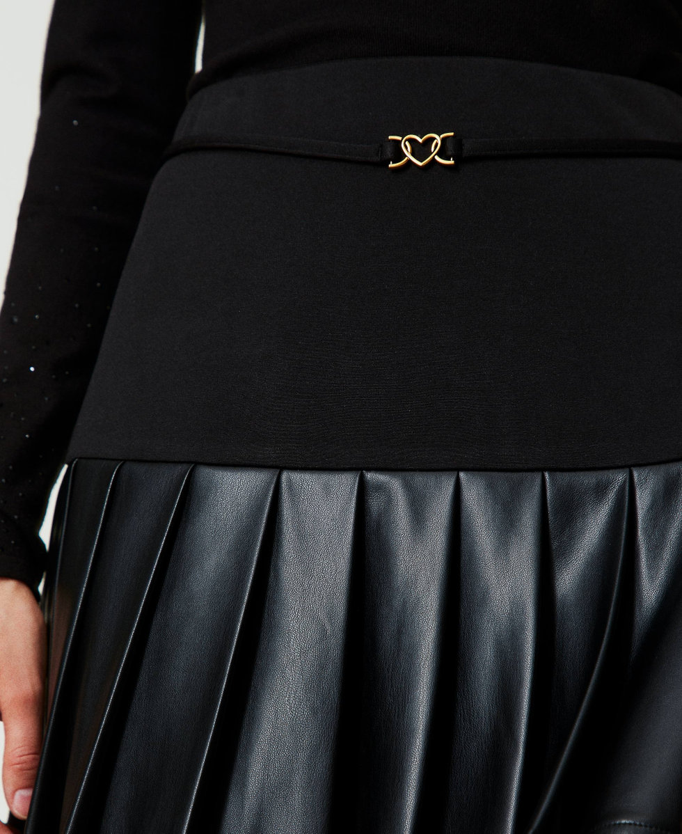 Gonna Longuette En Simili Cuir Noir KILLAH - Taille S - Style Rock - Occasion Comme Neuve