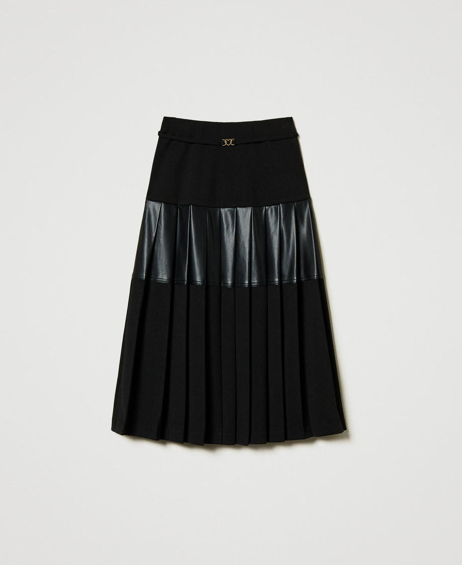 Midi skirt with inserts