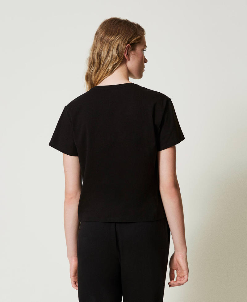 T-shirt with heart-shaped clasp Black Woman 242LI2ZCC_00006_04