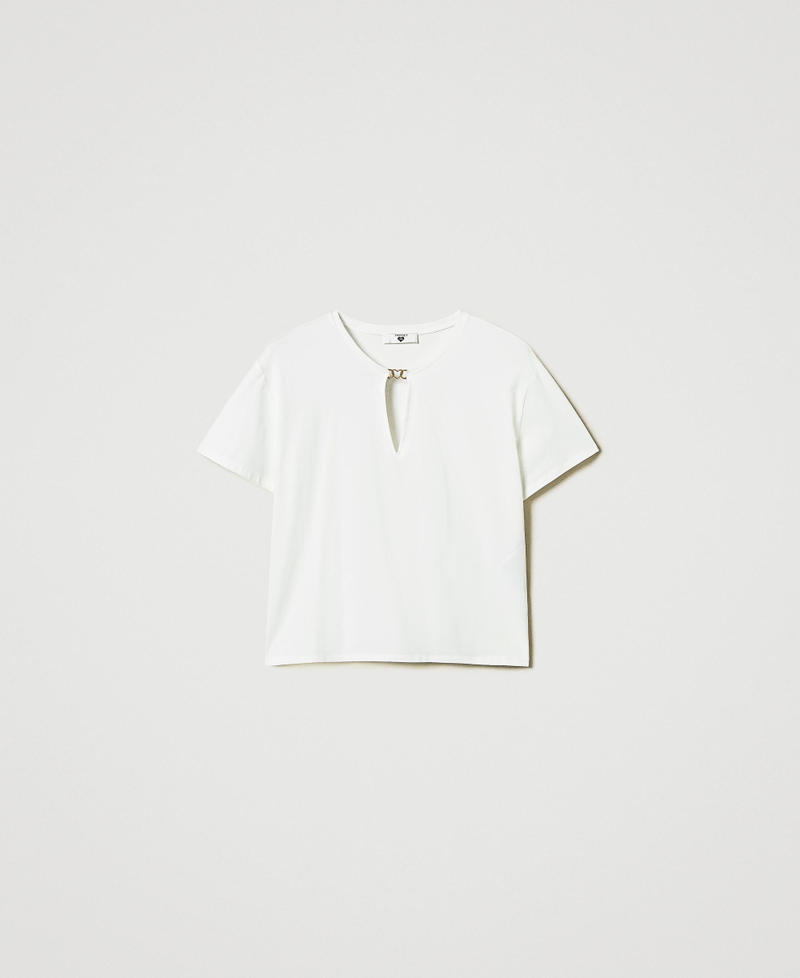 T-shirt with heart-shaped clasp Off White Woman 242LI2ZCC_00526_S0