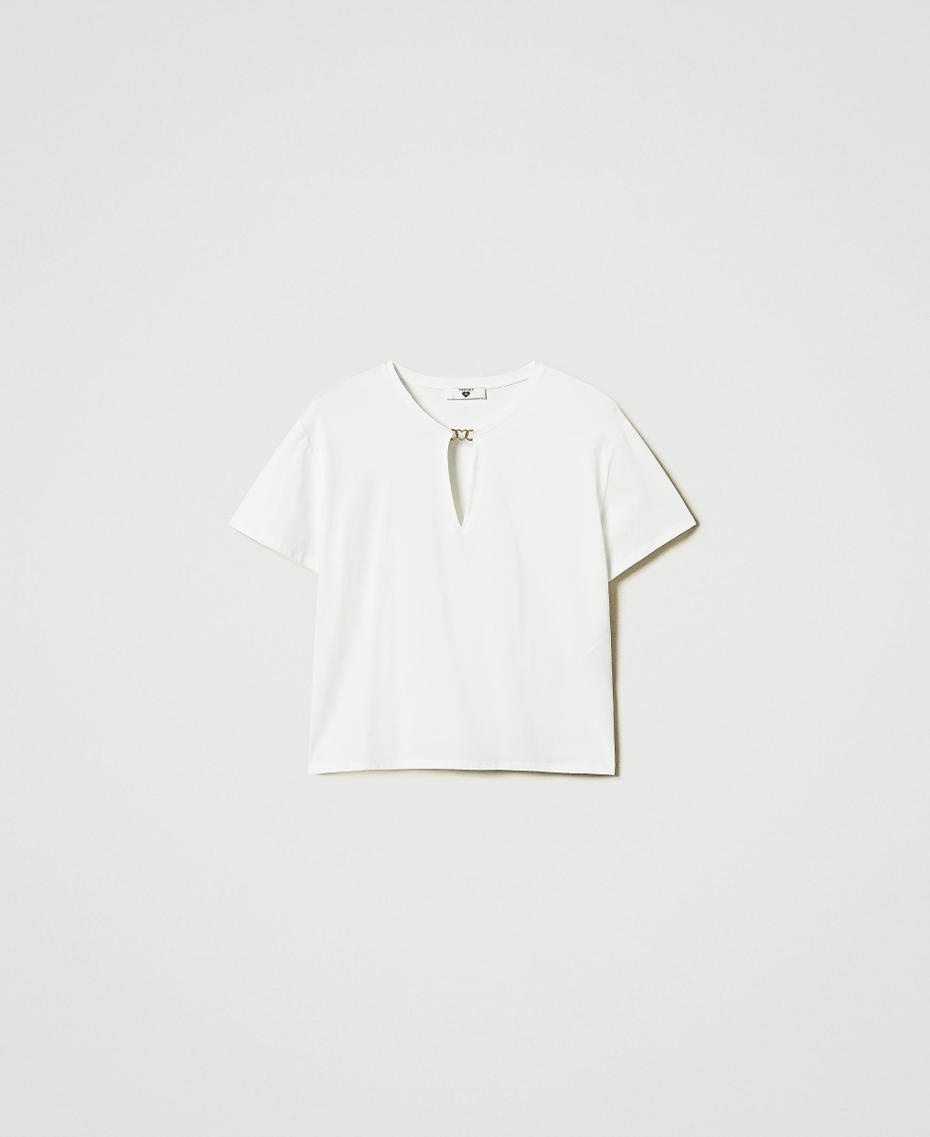 T-shirt with heart-shaped clasp Off White Woman 242LI2ZCC_00526_S0