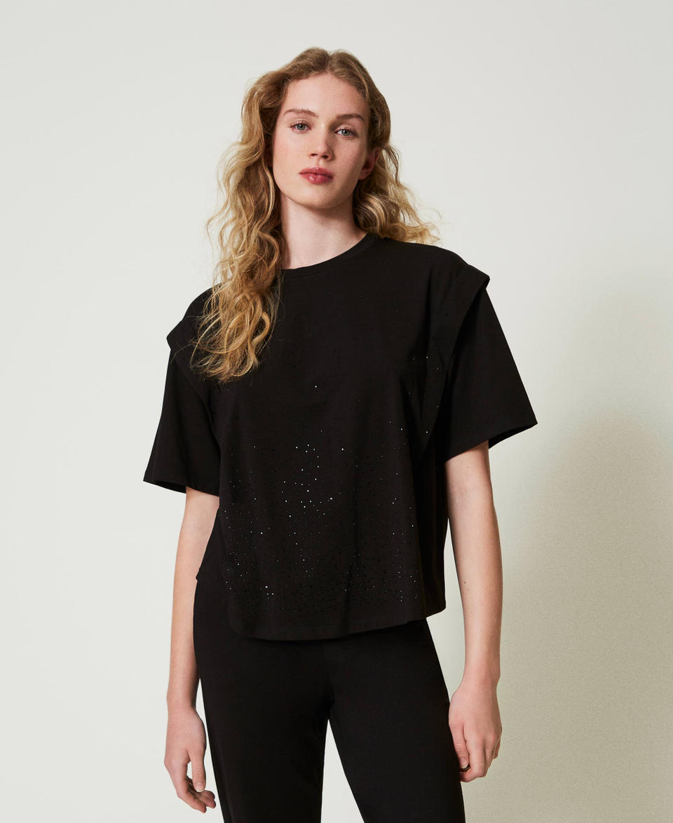 Twin Set T-shirt con strass dégradé