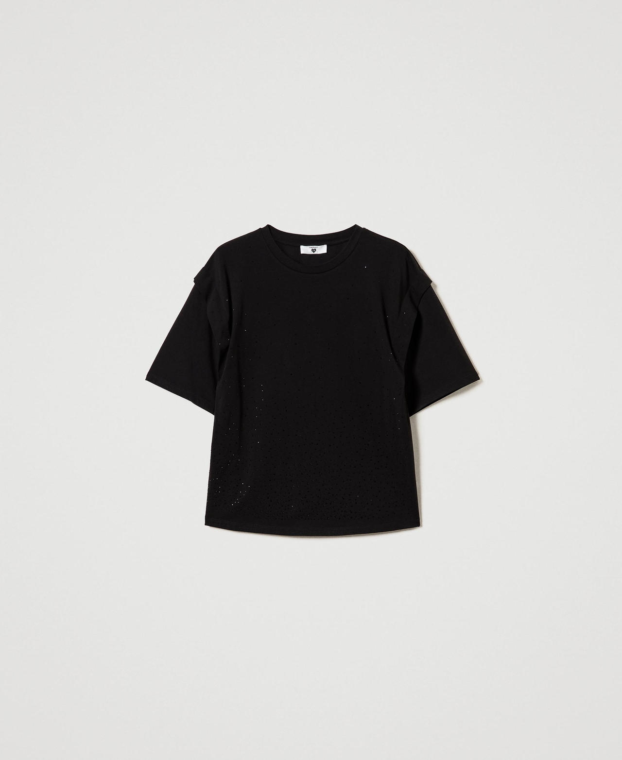 Scee by twin set T-shirt con strass dégradé