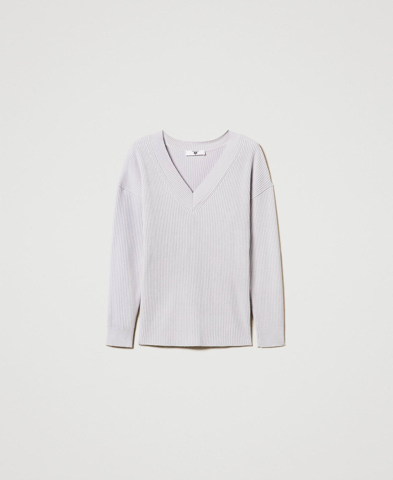 Scee by twin set Maglia a costine con spacco