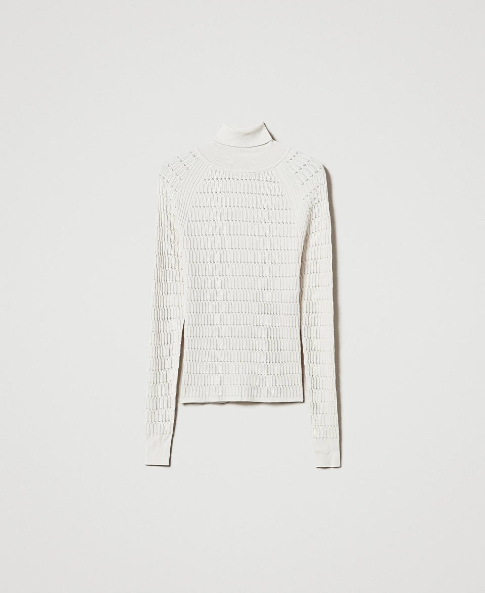Maglia fitted a collo alto Madreperla Donna 242LI3EAA_00059_0S
