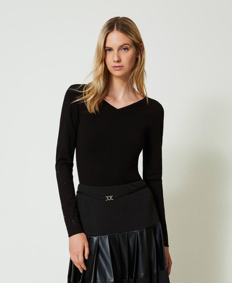 Maglia con strass in dégradé