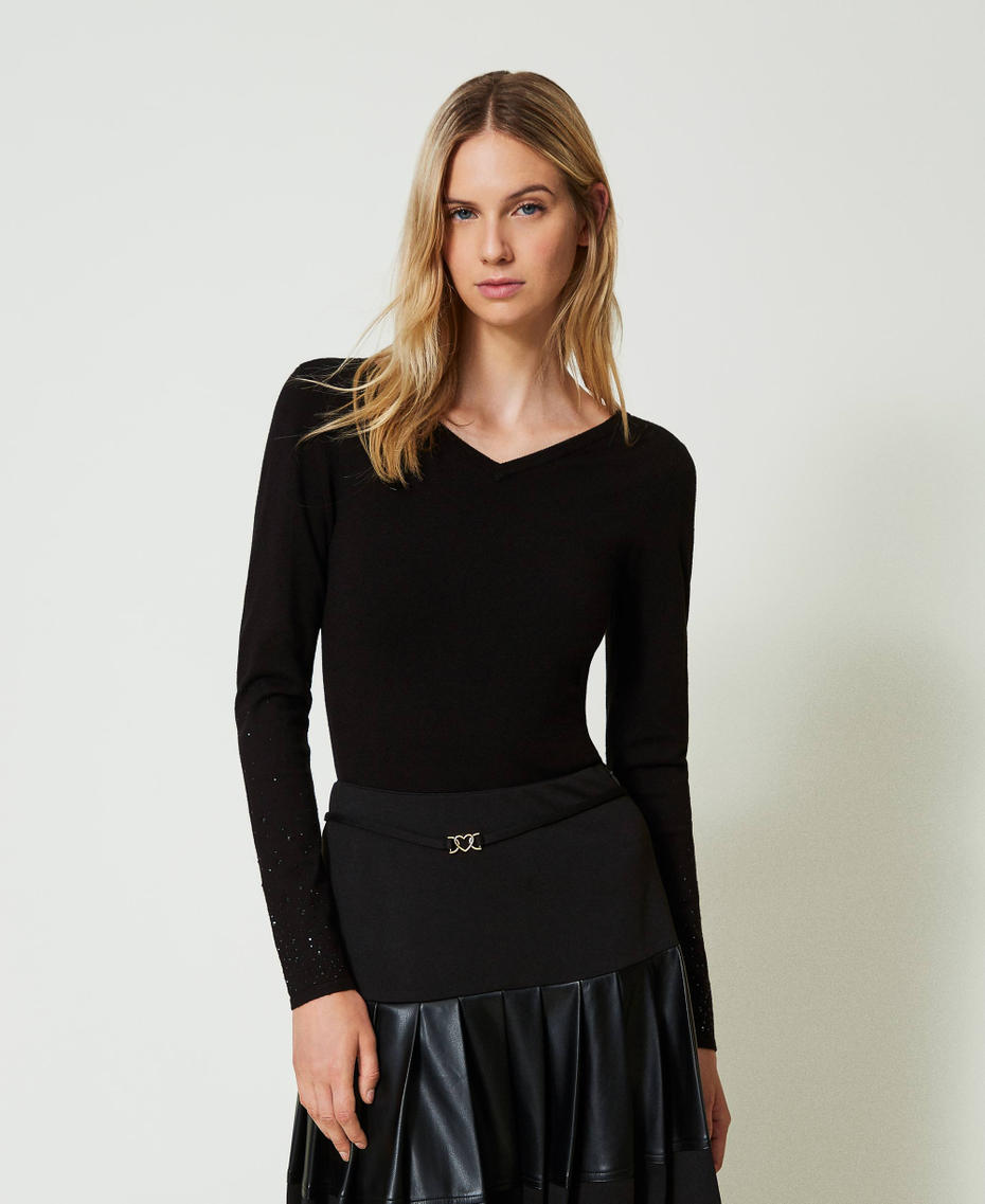 Maglia con strass in dégradé