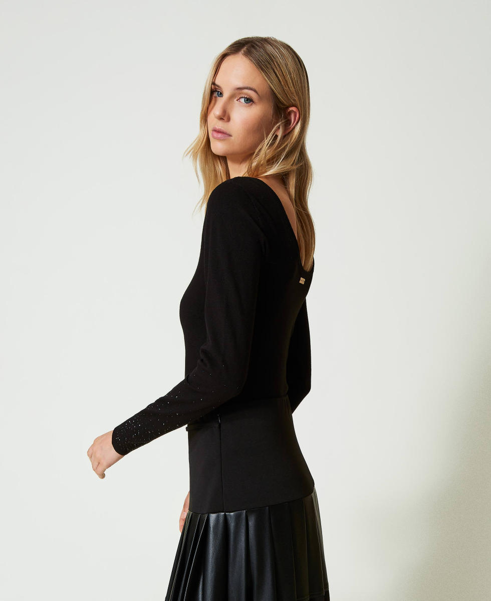 Jumper with fadeout rhinestones Black Woman 242LI3TBB_00006_02