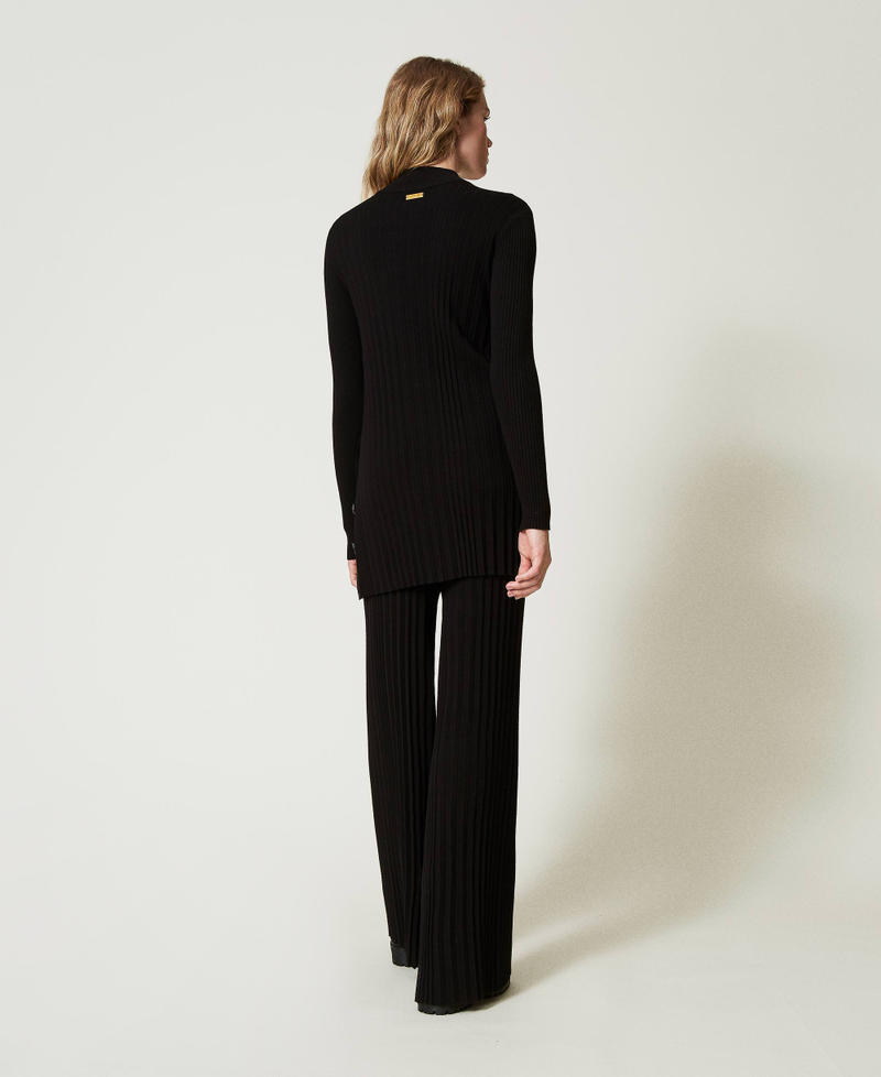 Pleated knit trousers Black Woman 242LI3UAA_00006_03
