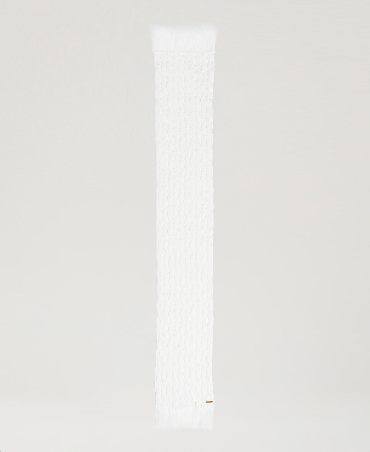 Cable knit scarf Mother Of Pearl Woman 242LI4AKK_00059_05