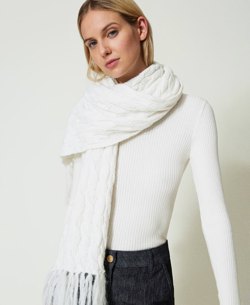 Sciarpa in maglia a trecce Madreperla Donna 242LI4AKK_00059_0S