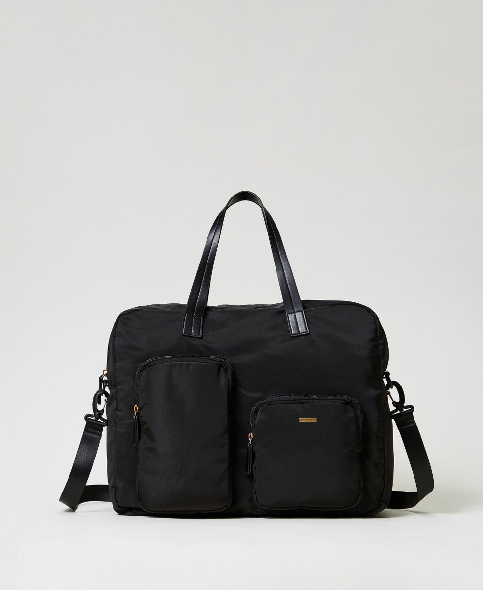 Bolso shopper de tejido tecnico Mujer Negro TWINSET Milano