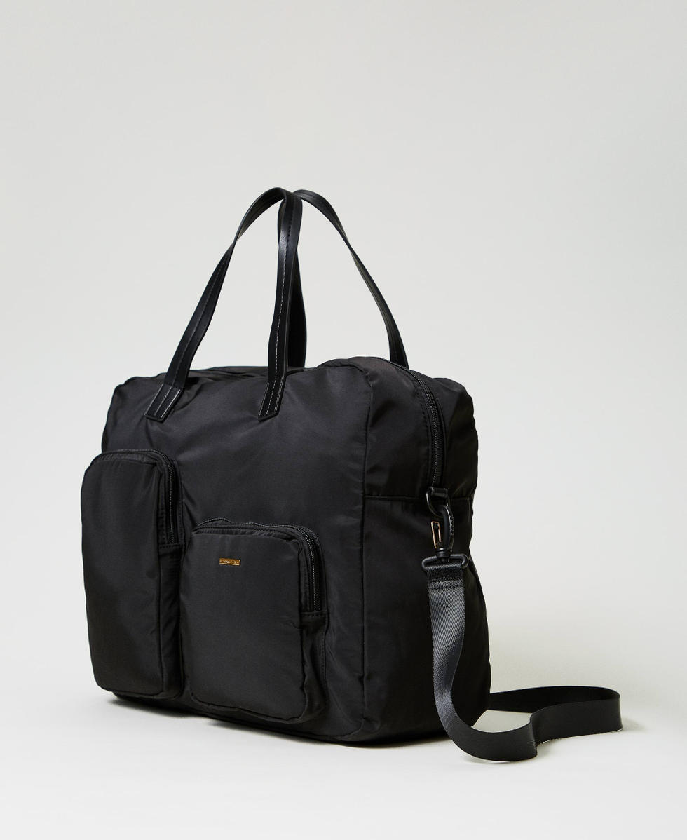 Technical fabric shopper bag Woman Black TWINSET Milano