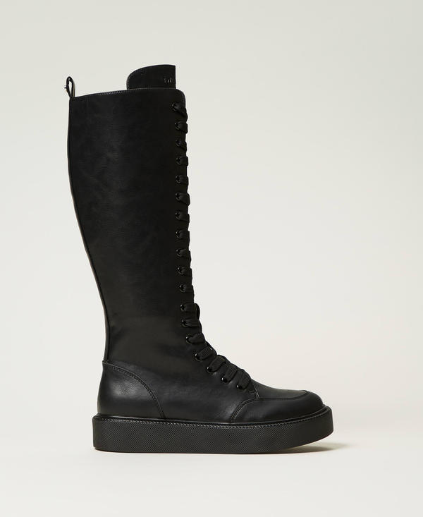 High top trainers with laces