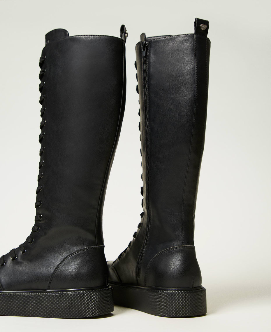 Sneakers alte stringate Nero Donna 242LIP014_00006_03