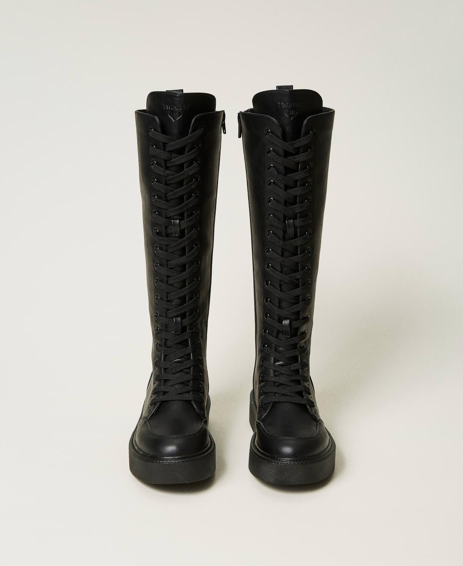 Sneakers alte stringate Nero Donna 242LIP014_00006_04