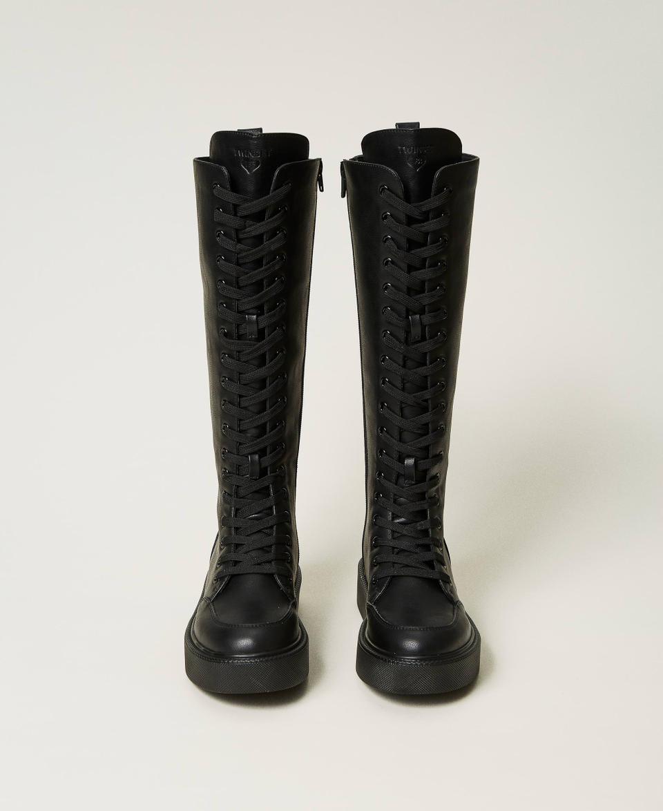 Sneakers alte stringate Nero Donna 242LIP014_00006_04
