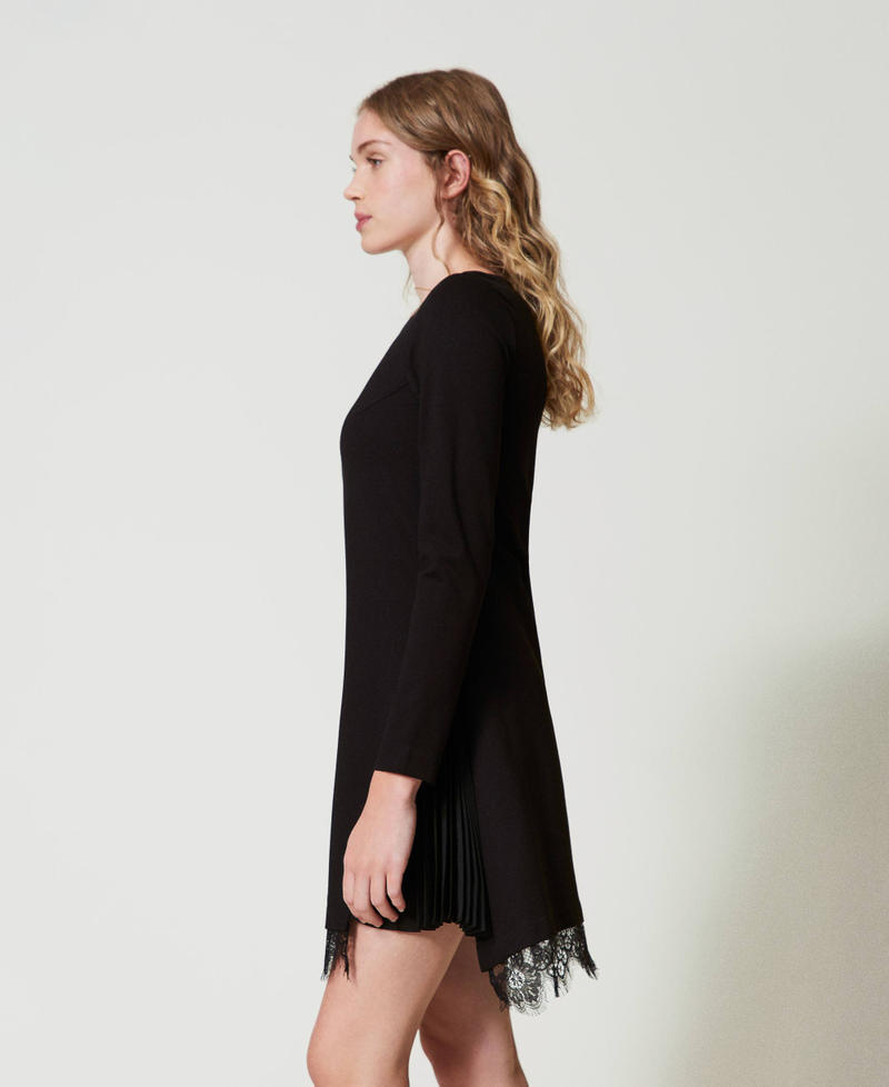 Abito corto con pizzo Nero Donna 242LL2JBB_00006_01