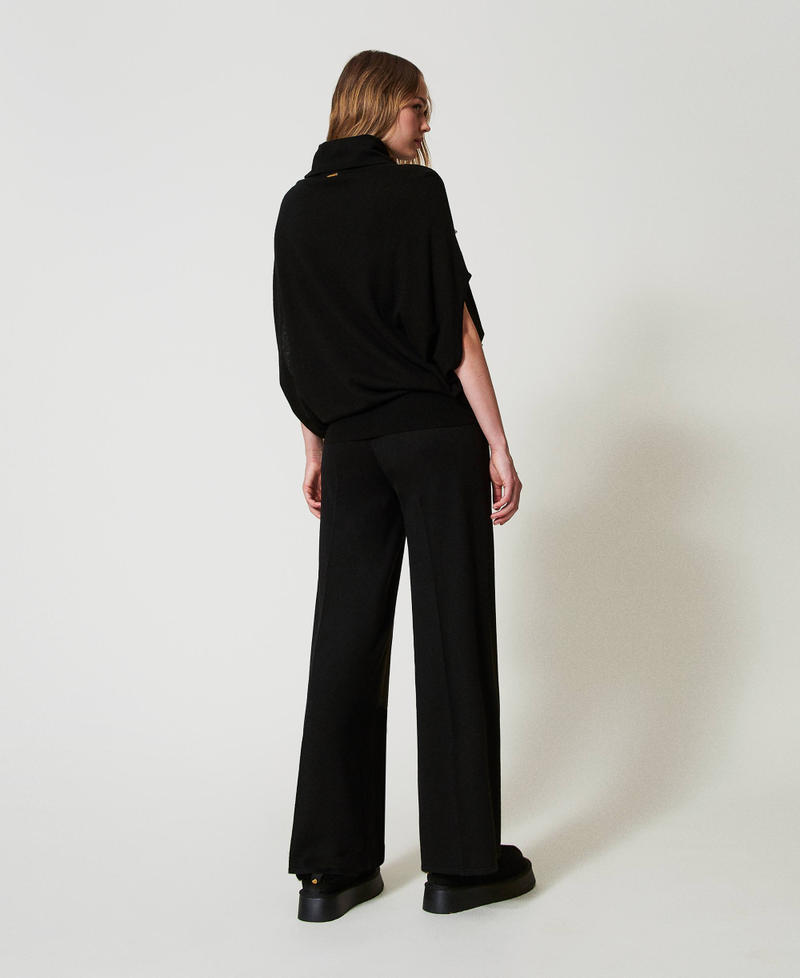 Wool blend palazzo trousers Black Woman 242LL3EBB_00006_03