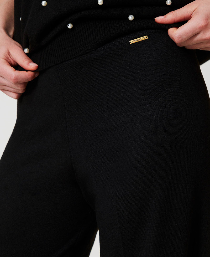 Wool blend palazzo trousers Black Woman 242LL3EBB_00006_04