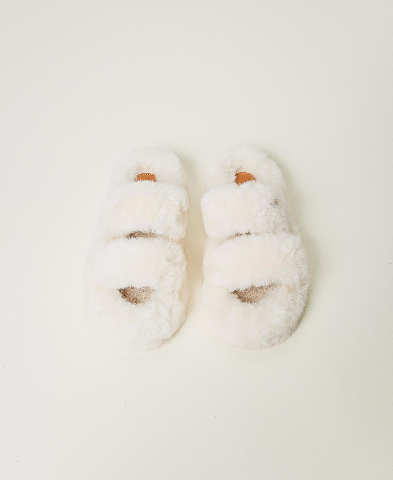 White faux fur sandals cheap