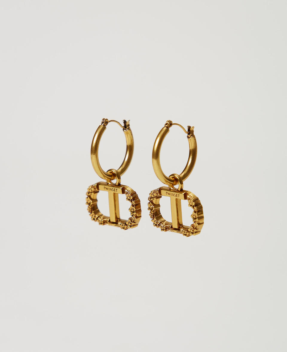 Twin Set Orecchini ad anello con Oval T floreale