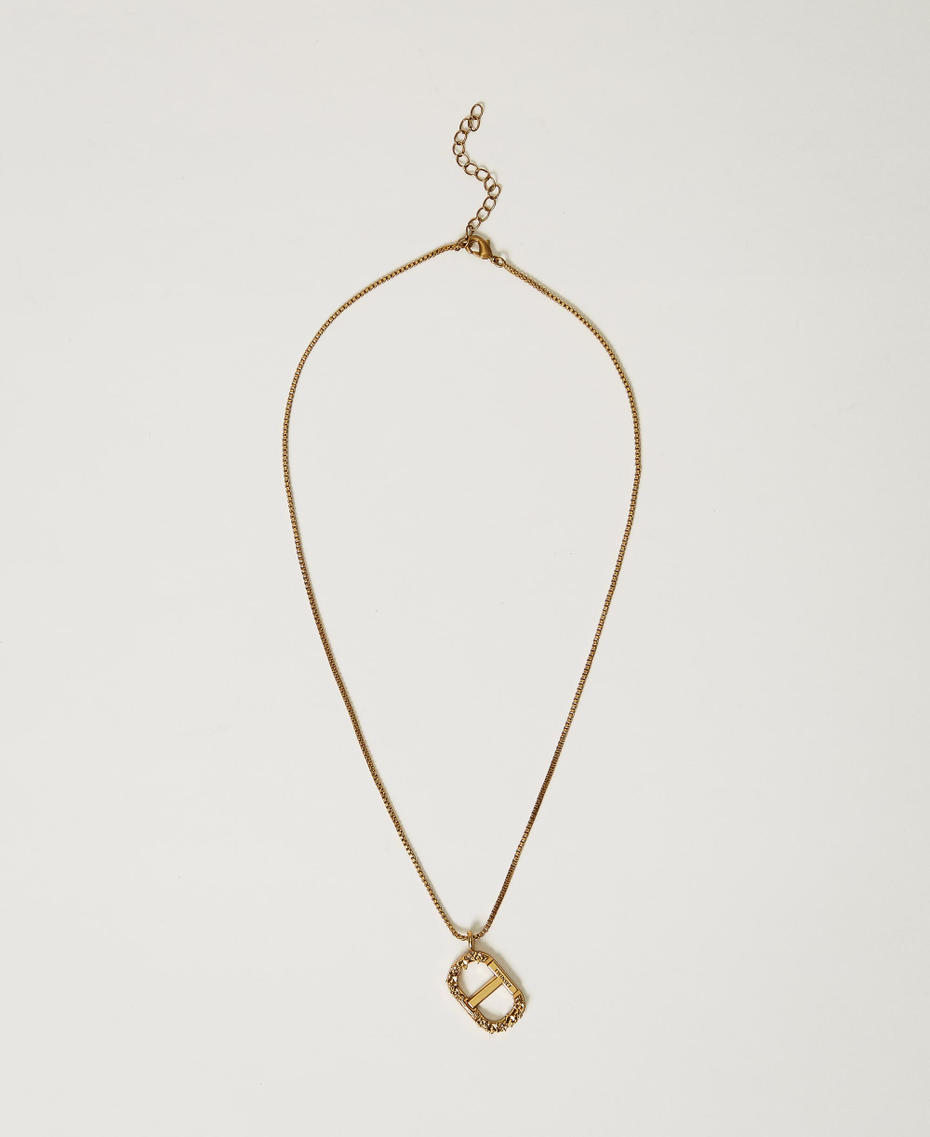 Necklace with floral Oval T Light Brass Woman 242TA4021_11583_01