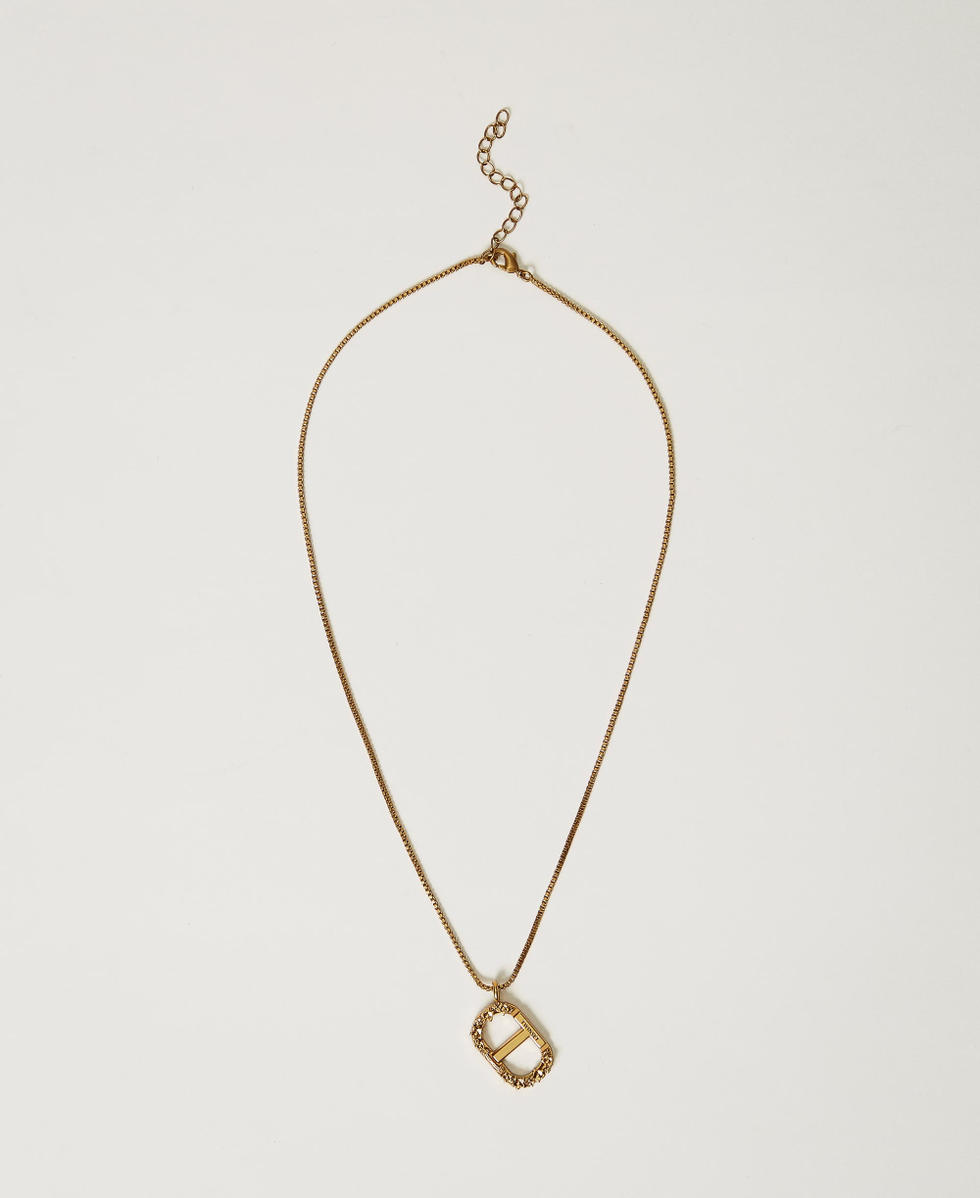 Collana con Oval T floreale Ottone Chiaro Donna 242TA4021_11583_01