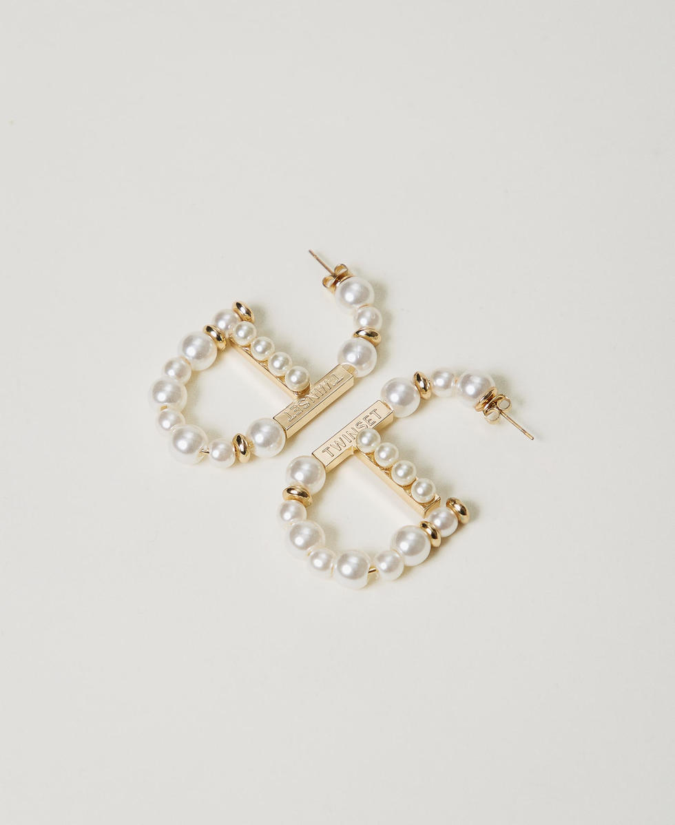 Boucles d&rsquo;oreilles Oval T avec perles